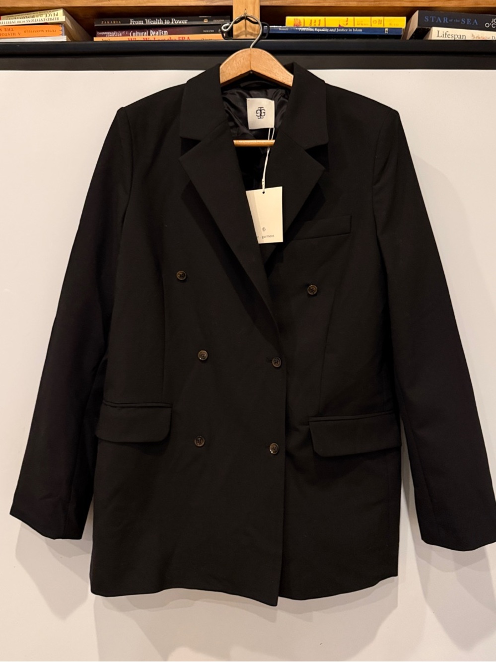 Double-Breasted Black Women's Blazer Jacket